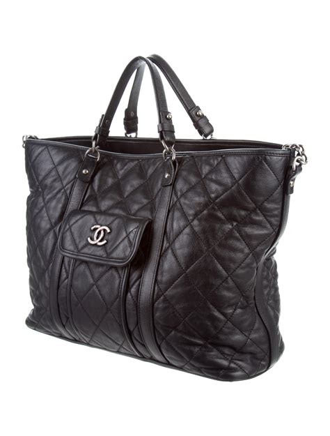 chanel large shopping bag black|chanel large zipped shopping bag.